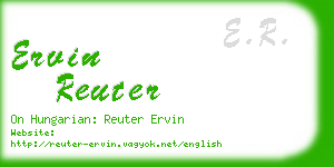 ervin reuter business card